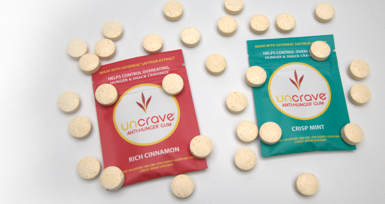 <p>CURB YOUR APPETITE</p><p>WITH</p> UNCRAVE GUM