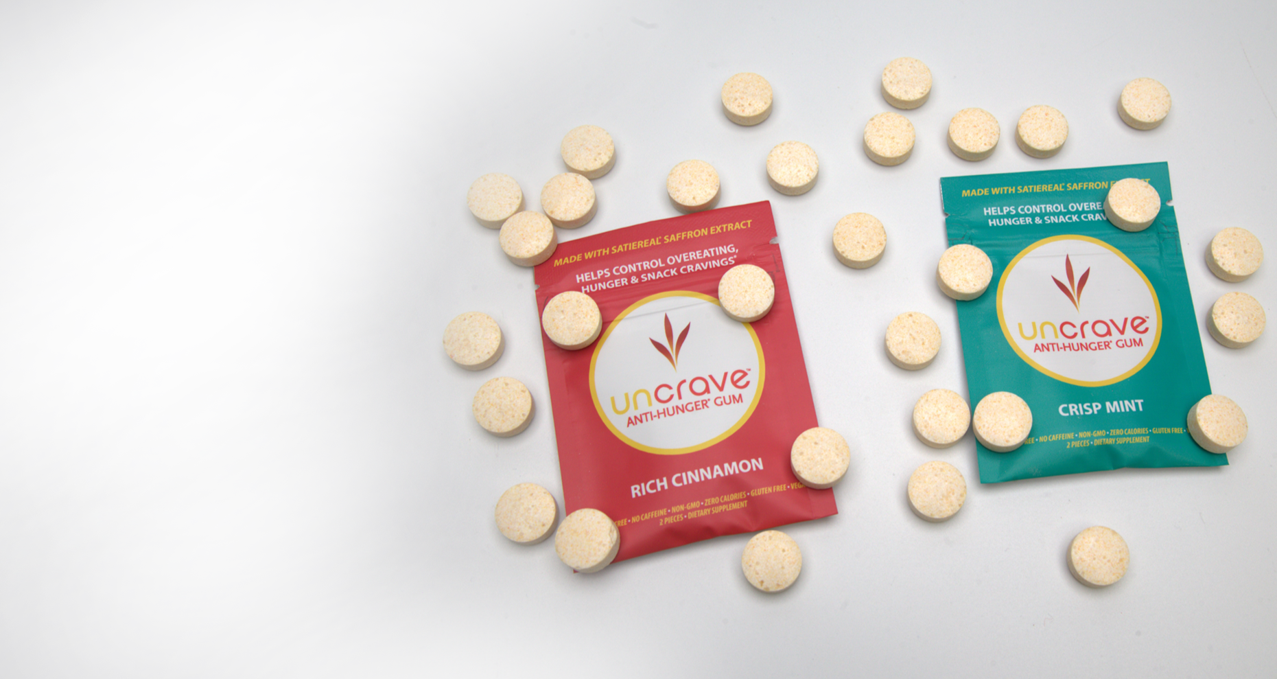 <p>CURB YOUR APPETITE</p><p>WITH</p> UNCRAVE GUM